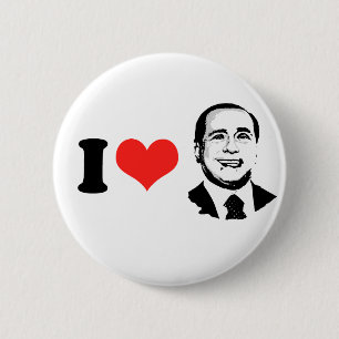 I Love Silvio Berlusconi 6 Cm Round Badge