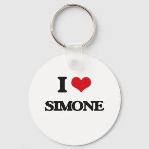 I Love Simone Key Ring
