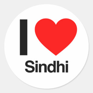 i love sindhi classic round sticker