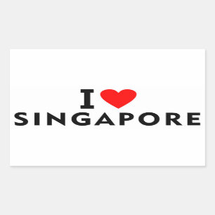I love Singapore country like heart travel tourism Rectangular Sticker
