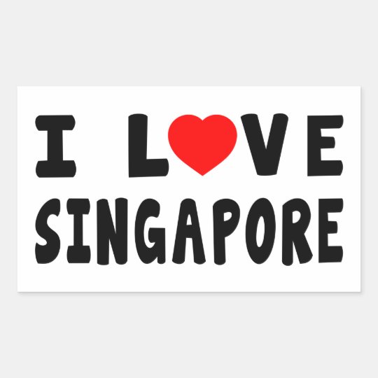 I Love Singapore Rectangular Sticker