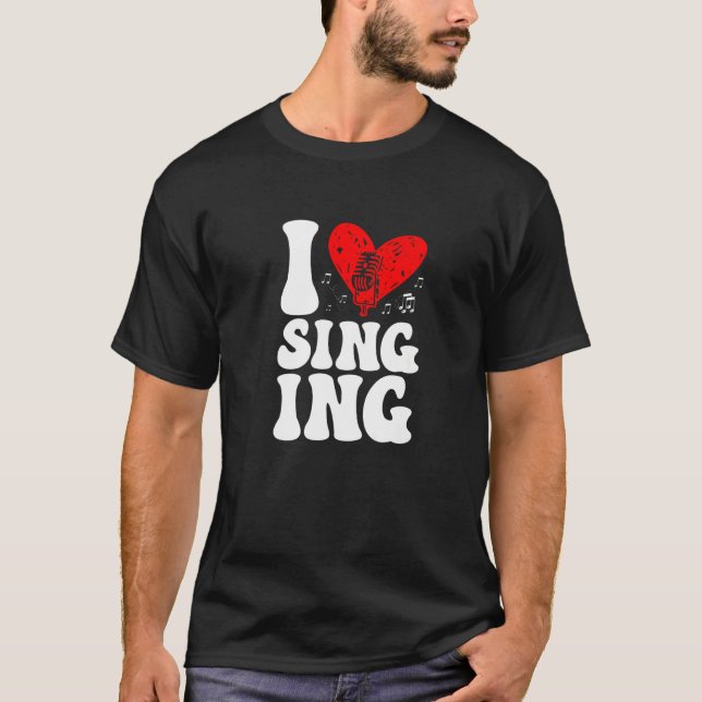 I Love Singing Karaoke Singer Voice Coach Premium T-Shirt (Front)