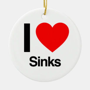 i love sinks ceramic tree decoration