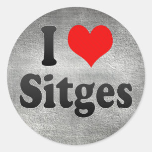 I Love Sitges, Spain. Me Encanta Sitges, Spain Classic Round Sticker