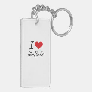 I Love Six-Packs Key Ring