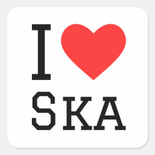 I love ska square sticker