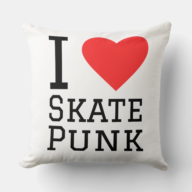 I love skate punk square sticker cushion (Front)