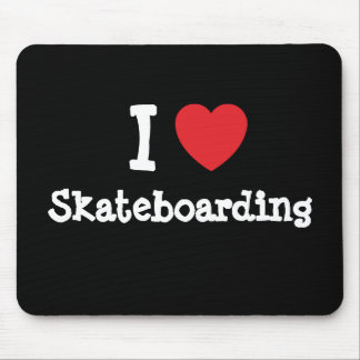 I love Skateboarding heart custom personalised Mouse Mat