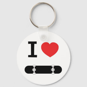 I love skateboarding key ring