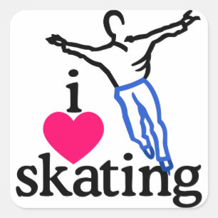 I Love Skating/Skater Square Sticker