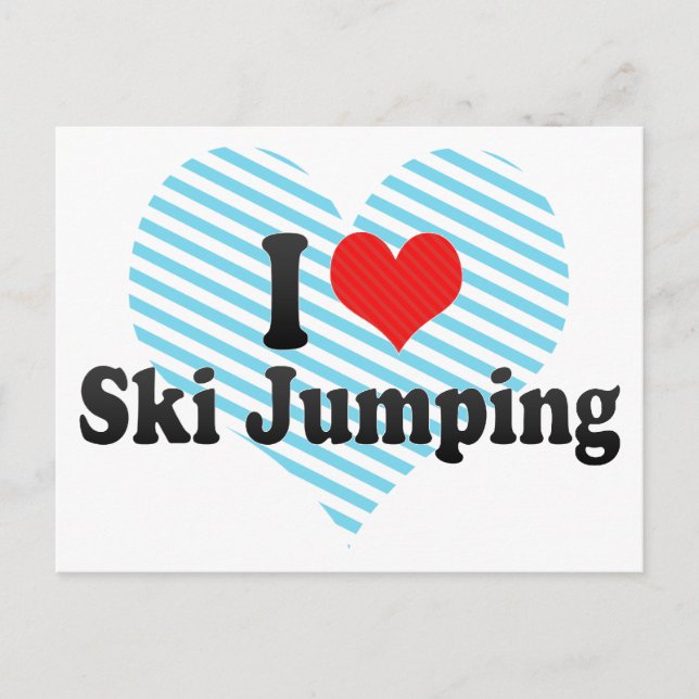 I Love Ski Jumping Postcard (Front)