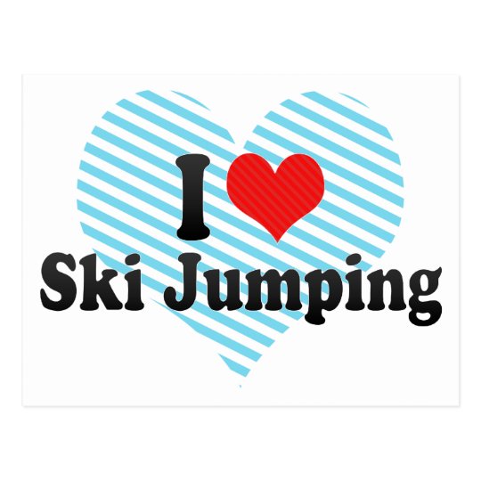 I Love Ski Jumping Postcard
