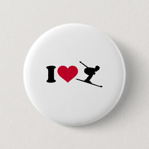 I Love Skiing _2  6 Cm Round Badge