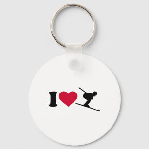 I Love Skiing _2 Key Ring