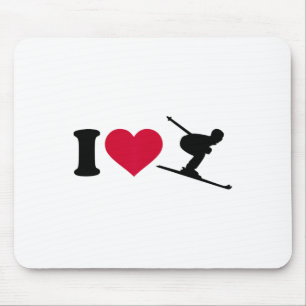 I Love Skiing _2  Mouse Mat