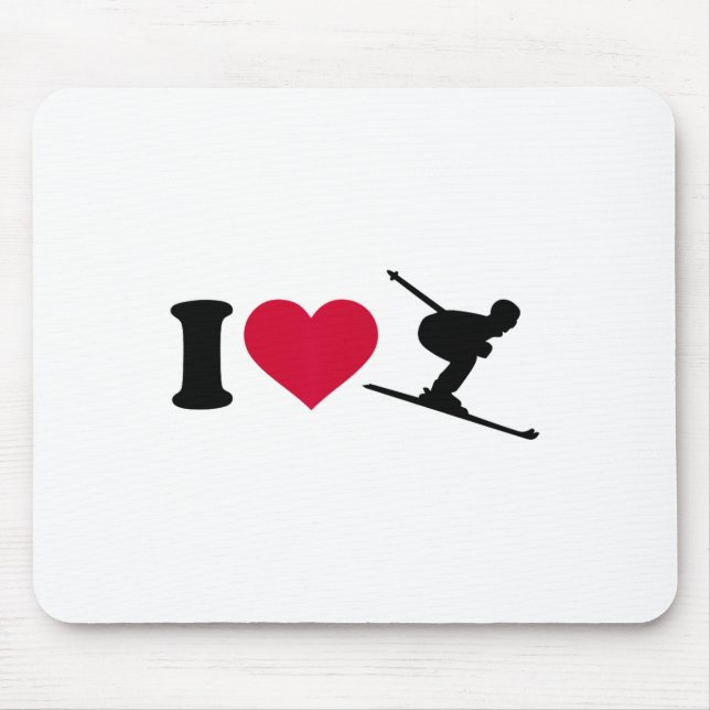 I Love Skiing _2  Mouse Mat (Front)