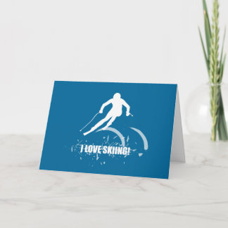 I Love Skiing! Holiday Card