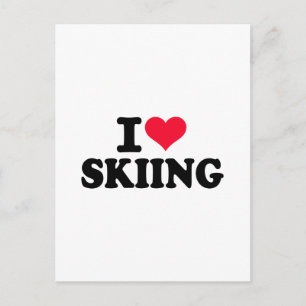 I love Skiing Postcard