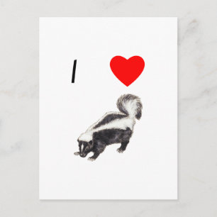 I Love Skunks (2) Postcard