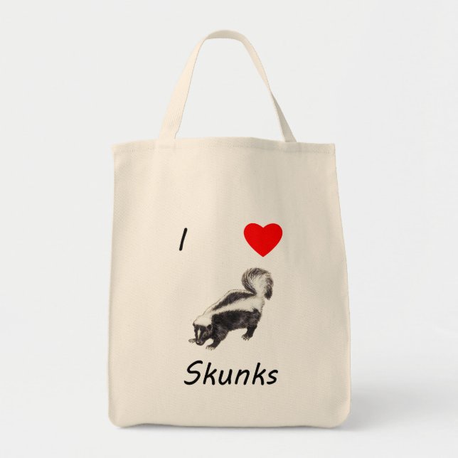 I Love Skunks Tote Bag (Front)