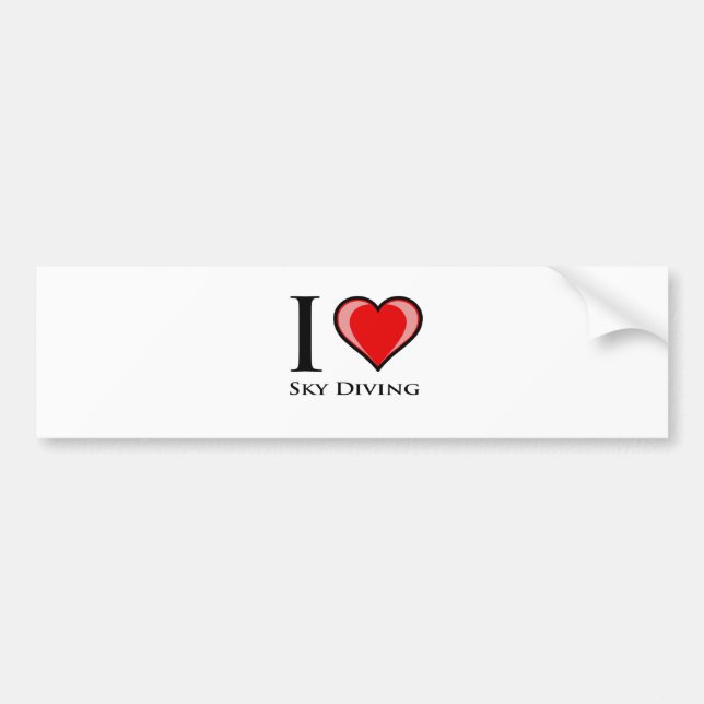I Love Sky Diving Bumper Sticker (Front)