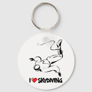 I Love Skydiving Key Ring