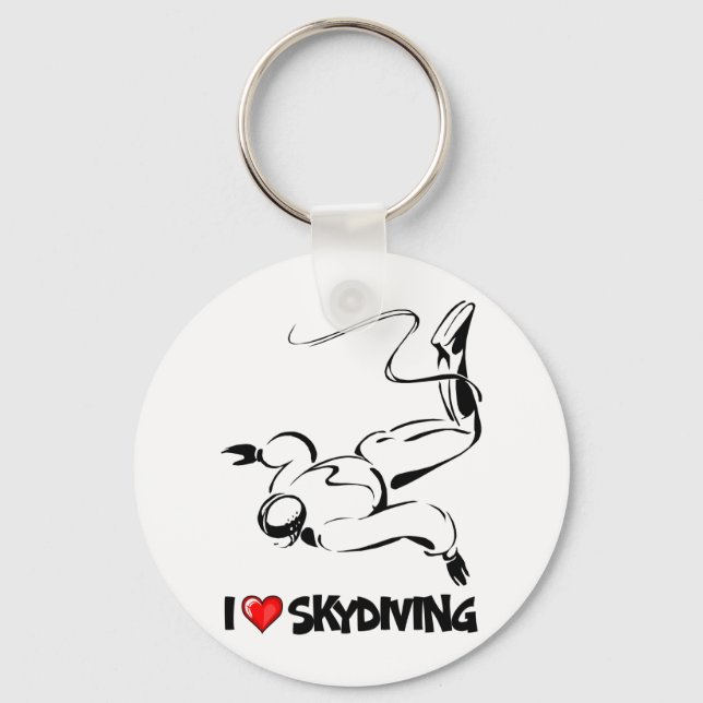 I Love Skydiving Key Ring (Front)