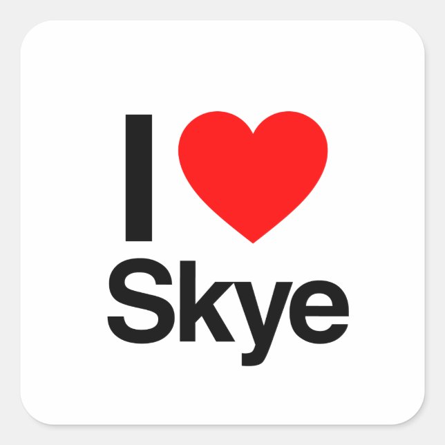 i love skye square sticker (Front)