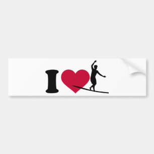 I love Slackline Bumper Sticker