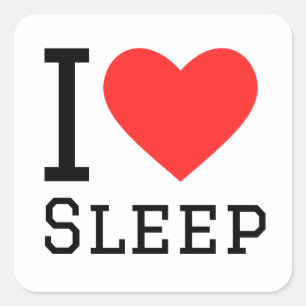 I love sleep square sticker