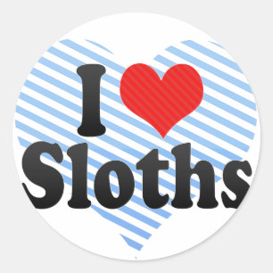 I Love Sloths Classic Round Sticker