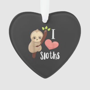 I LOVE Sloths! Cute Sloth T-Shirt Ornament