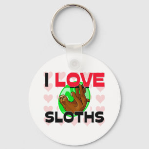 I Love Sloths Key Ring