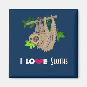 I Love Sloths Magnet