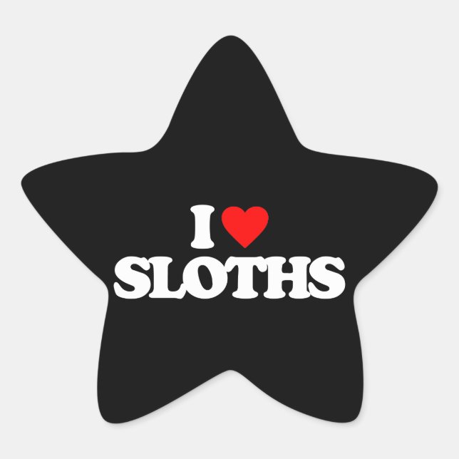 I LOVE SLOTHS STAR STICKER (Front)