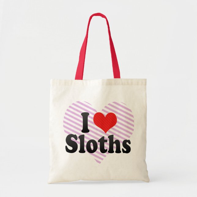 I Love Sloths Tote Bag (Front)