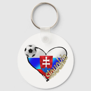 I love Slovakia Repre sooccer Slovakia flag heart Key Ring