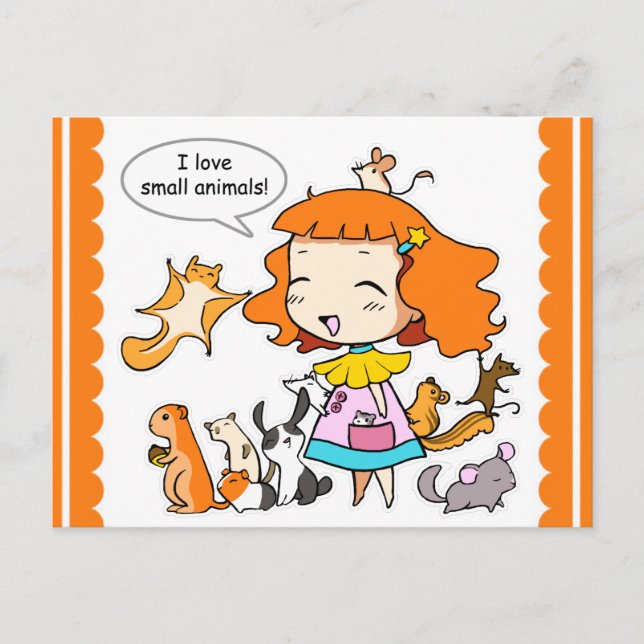 I love small animals postcard (Front)