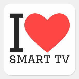 I love smart tv square sticker