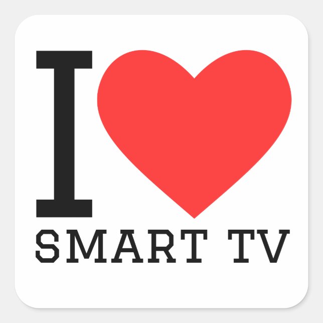 I love smart tv square sticker (Front)