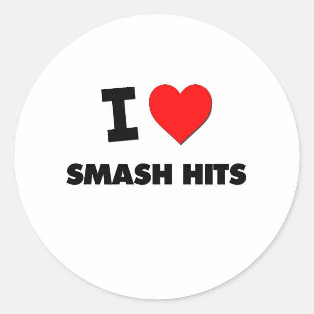 I love Smash Hits Classic Round Sticker (Front)