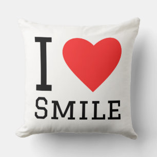 I love smile square sticker cushion