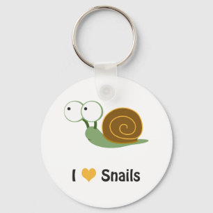 I love snails key ring