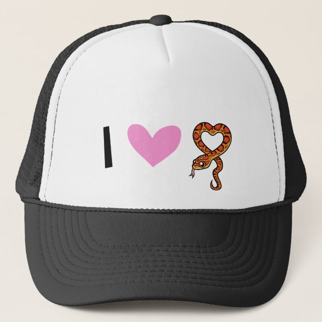 I Love Snakes Trucker Hat (Front)