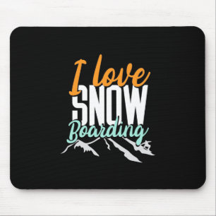 I Love Snow Boarding Mouse Mat