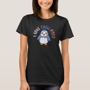 I Love Snow Days Ice Cold Snowy Winter Season Peng T-Shirt