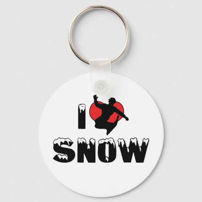 I Love Snow Keychain (Front)