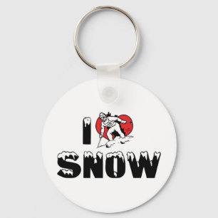 I Love Snow Keychain