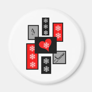 I Love Snow Magnet