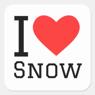 I love snow square sticker